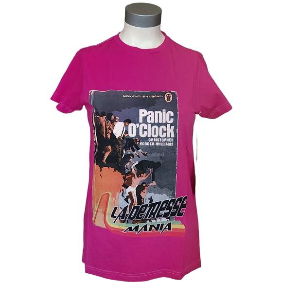 LA DETRESSE Pink Cookies Panic Tee basic graphic Mania t-shirt Size XS NEW - Picture 1 of 7